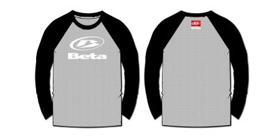 画像1: Beta　ラグランTシャツ　Grey/Black