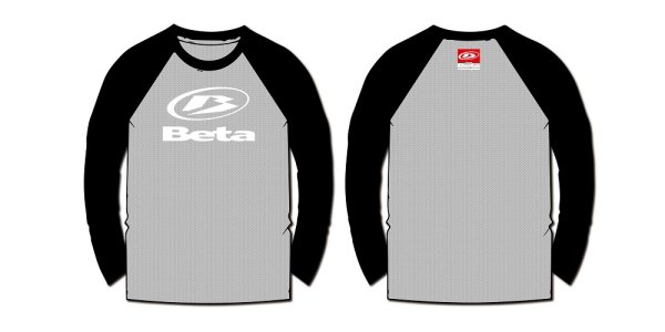 画像1: Beta　ラグランTシャツ　Grey/Black (1)
